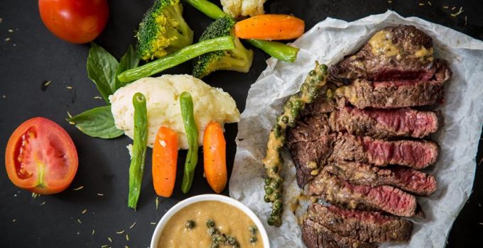 cooking steak with rotisserie