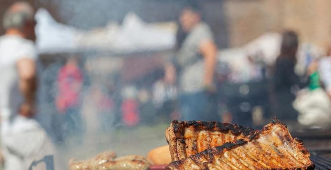 grilling ribs on rotisserie