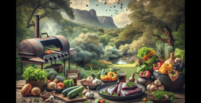 cooking calf liver outdoors