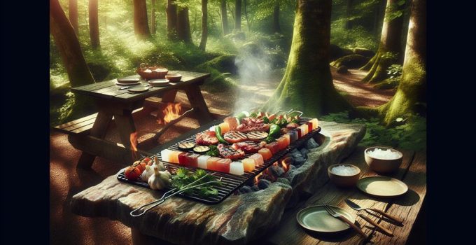 cooking outdoors with himalayan salt
