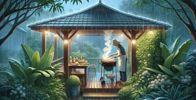 grilling in the rain