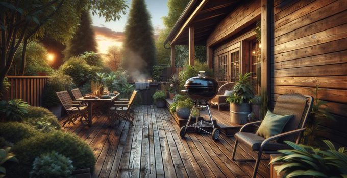 outdoor charcoal grill placement
