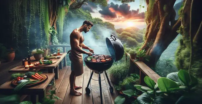 outdoor cooking on deck