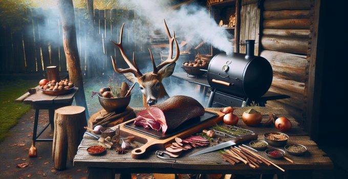 smoking venison hind quarter