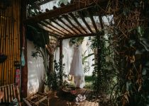 backyard wood slat walls