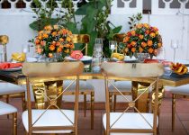 skirted console table decor