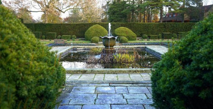 arranging stones fountain landscape