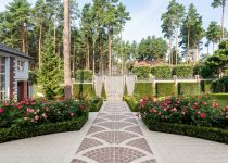 backyard stone mosaic path