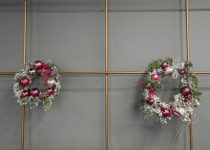 red ribbon wreath enhancement