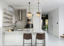 shiny white kitchen transformation