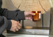 stylish glass wood candle holder
