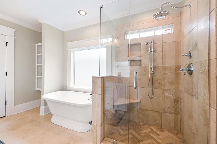 Picture of Enhance Your Bathroom With Stylish Wood Trim Around Shower Inserts ...
