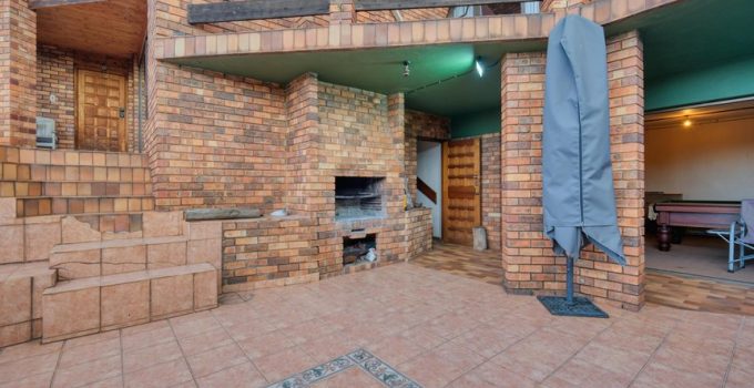 fireplace installation in porch