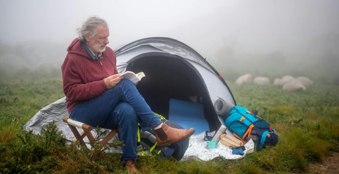 meditation with camp chair
