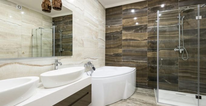 outdoor shower stone floor