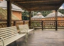 outdoor shower wooden deck