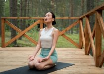 yoga on hot tub deck